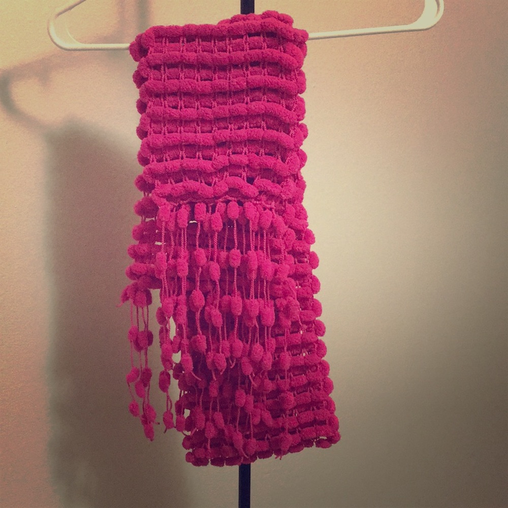 Pink terry soft scarf